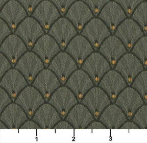 Hunter Green And Gold Shell Jacquard Woven Upholstery Fabric By The Yard