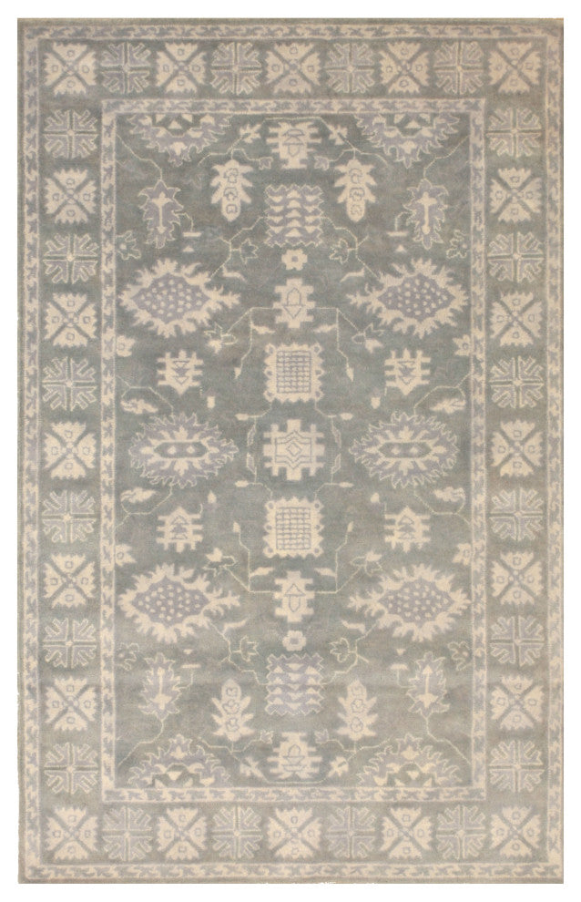 Gray Traditional Oriental Overdyed Area Rug
