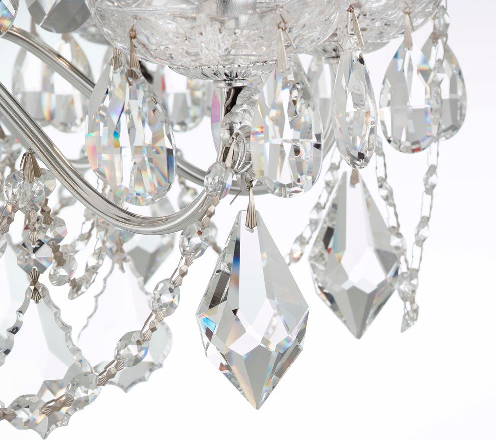 Century 5-Light Chandelier in Silver With Clear Heritage Crystal