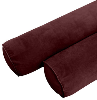 STYLE V1 Full Velvet Pipe Trim Indoor Daybed Bolster Pillow |COVER ONLY| AD368
