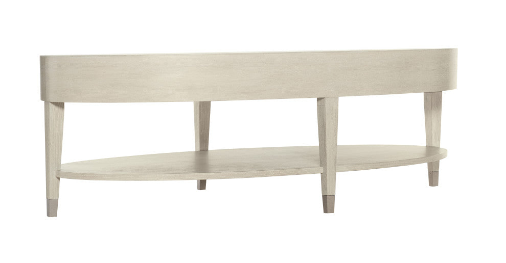 Bernhardt East Hampton Oval Cocktail Table, Cerused Linen