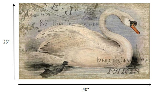 Vintage Look French Swan XL Wall Art