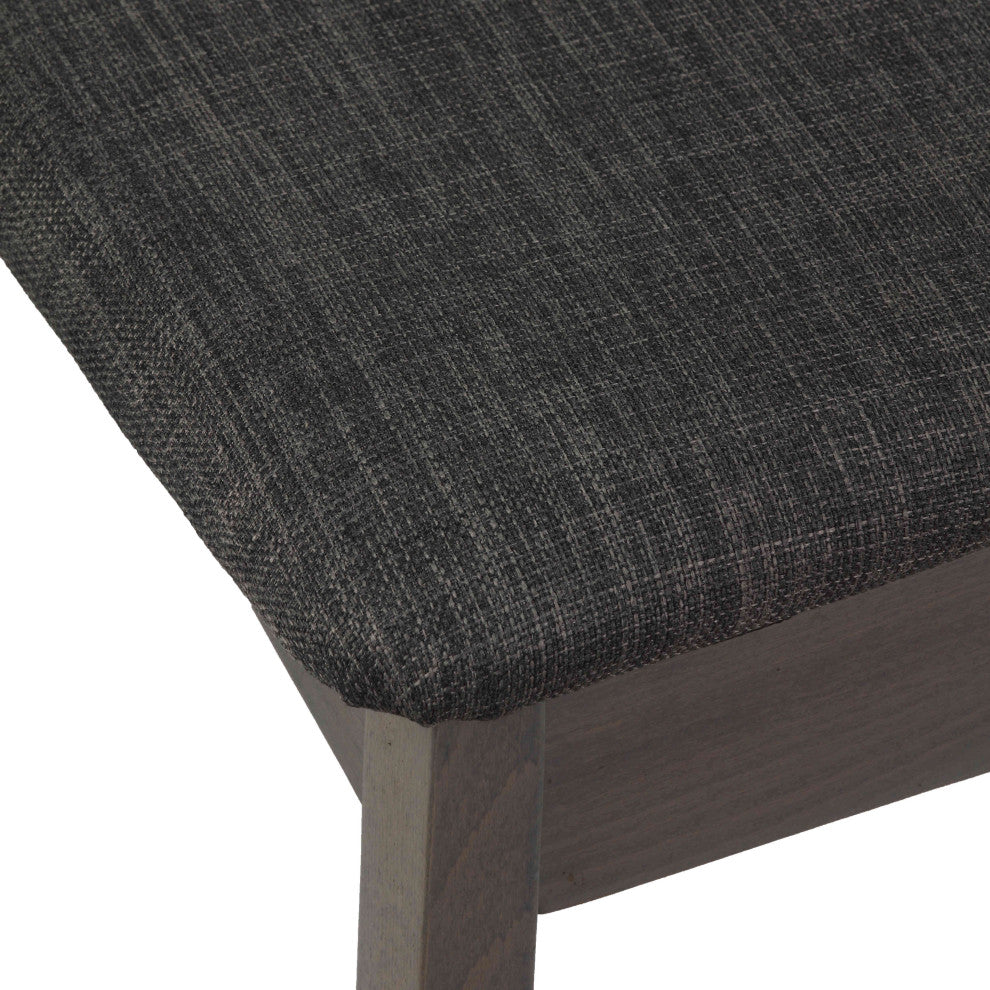 Cortesi Home Paris Dining Chair in Charcoal Fabric, Gray, Set of 2