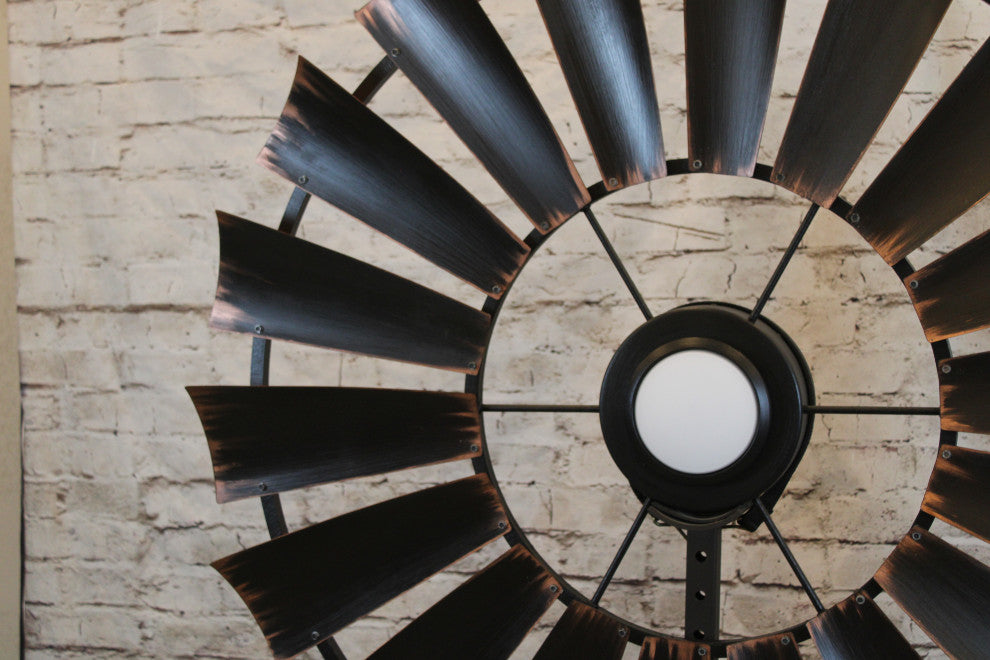 66 Inch Charred Whiskey Barrel Windmill Ceiling Fan | The American