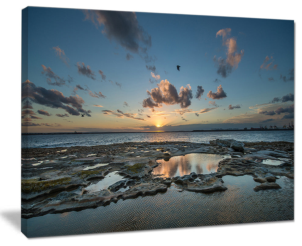"Sunset At La Perouse Sydney" Landscape Art Print Canvas, 20"x12"