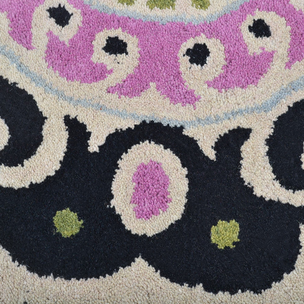 HAND TUFTED WOOL ECO-FRIENDLY AREA RUGS-Beige Multicolor, Oriental Design