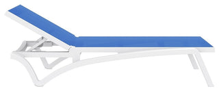 Compamia Pacific Sling Set of 2 Chaise Lounge With White Frame, Blue