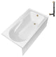 GA-309-20-PBR 60"x32" Acrylic Alcove Bathtub, Polished Brass Drain