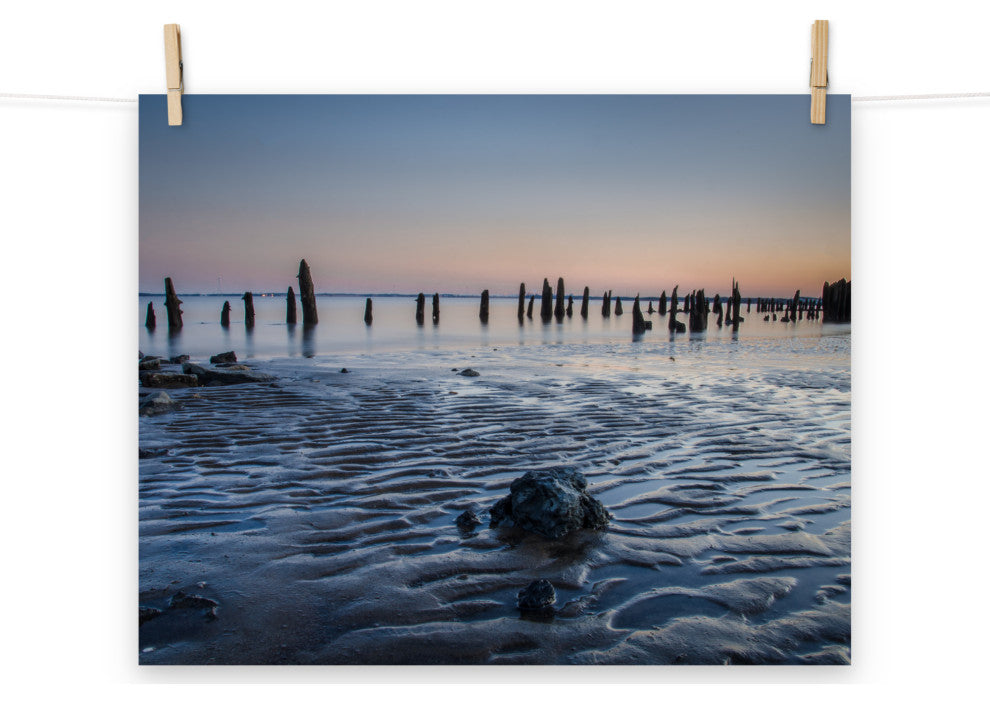Low Tide At Battery Landscape Photo, Beach Unframed Wall Art Print, 16" X 20"