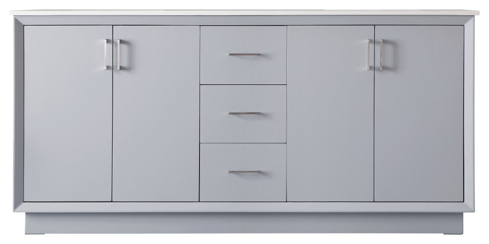 72" Double Bathroom Vanity, Grey