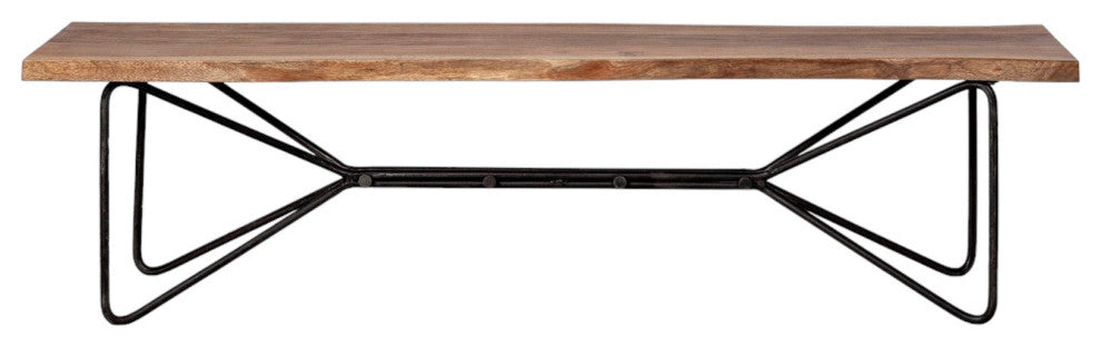 16" Brown and Black Dining Bench
