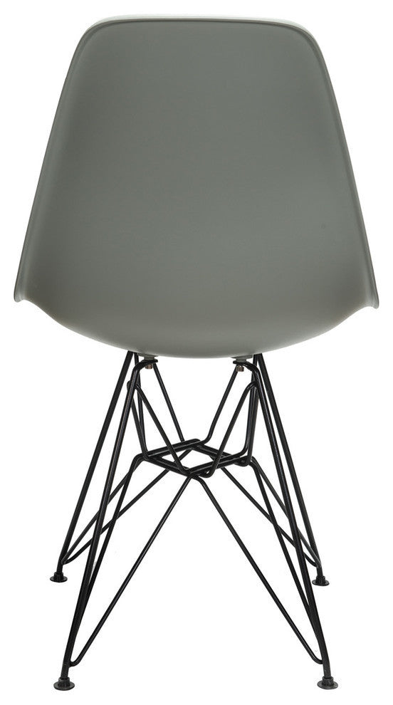 Nature Series DSR Mid-Century Dining Chair, Black Steel Leg, Moss Gray