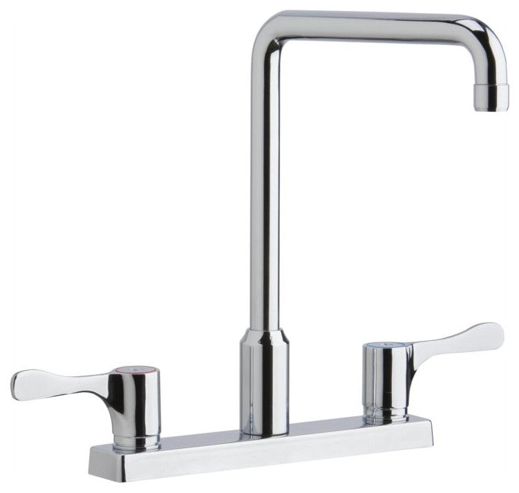 Elkay 8" Flexible Spout Double Handle Deck Mount Kitchen Faucet, LKD2442BHC