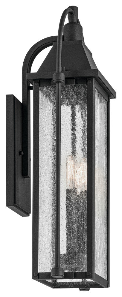 23.25" 3-Light Outdoor Wall Light With Clear Seeded Glass