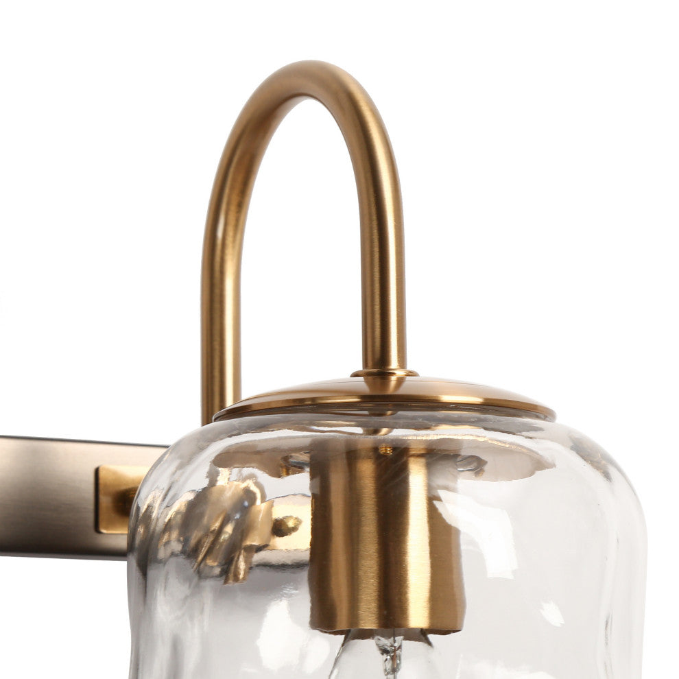 LNC Matte Black and Polished Gold Mason Jar Modern Wall Sconces, 2 Lights