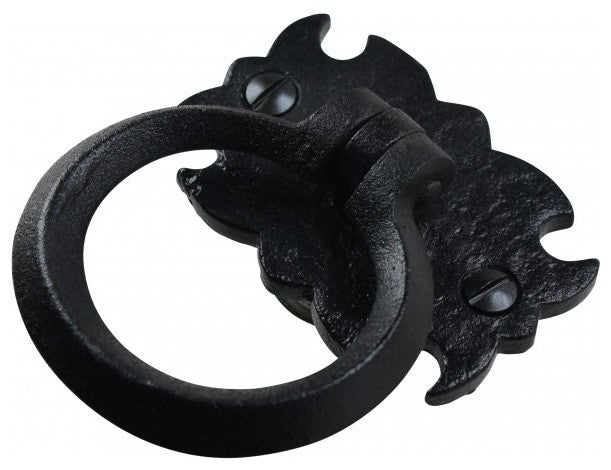 Black Cabinet Ring Pull Wrought Iron Cabinet Drawer Door Pull Handle Pack of 6