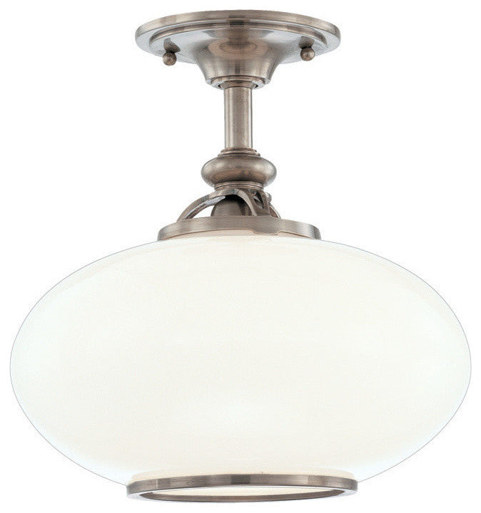 Canton 1-Light Semi Flush, Old Bronze, 12"