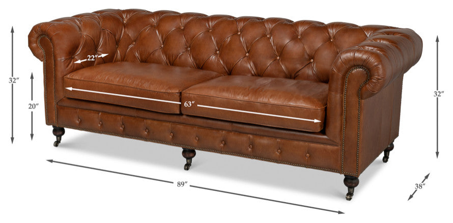 Vintage Style Classic Chesterfield Sofa