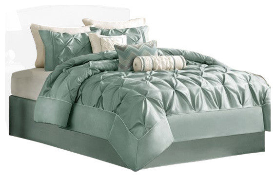 Madison Park Polyoni 7-Piece Comforter Set With Pleats, King