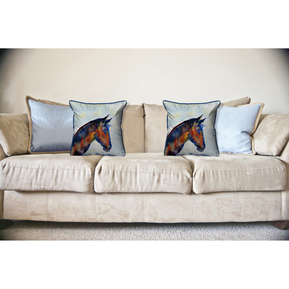 Blue Horse Large Indoor/Outdoor Pillow 18x18