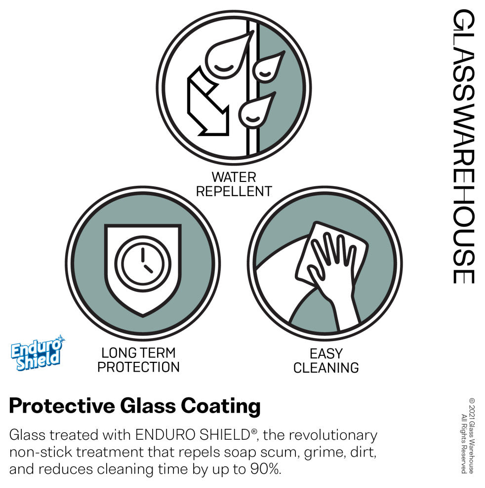 44"Wx78"H Frameless 3 Panel Inline Shower Door, Matte Black