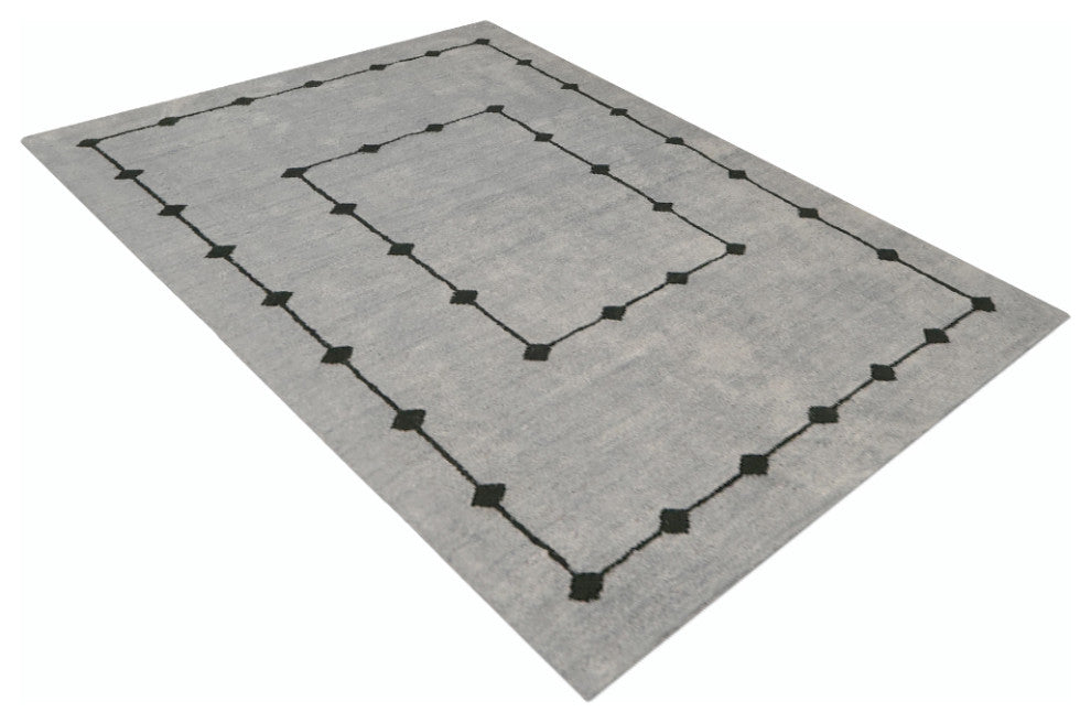 HAND KNOTTED LOOM SILK ECO-FRIENDLY AREA RUG -5'x8',Rectangle,Beige,Contemporary