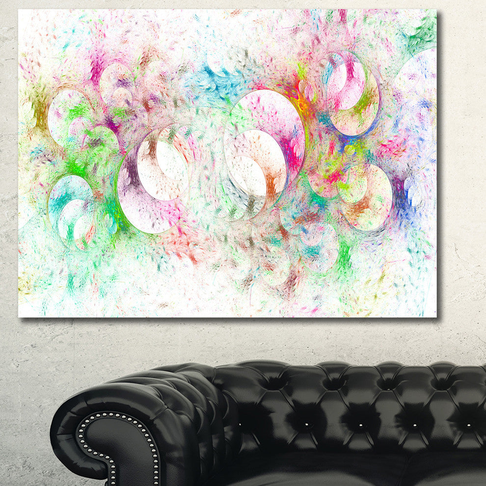 Snow Fractal Ornamental Glass, Oversized Abstract Canvas Art Print, 60x40