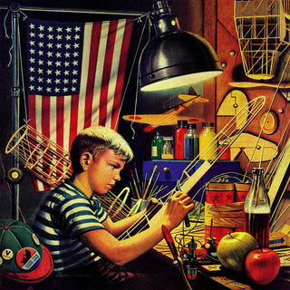 "Model Airplanes" Painting Print on Canvas by Stevan Dohanos