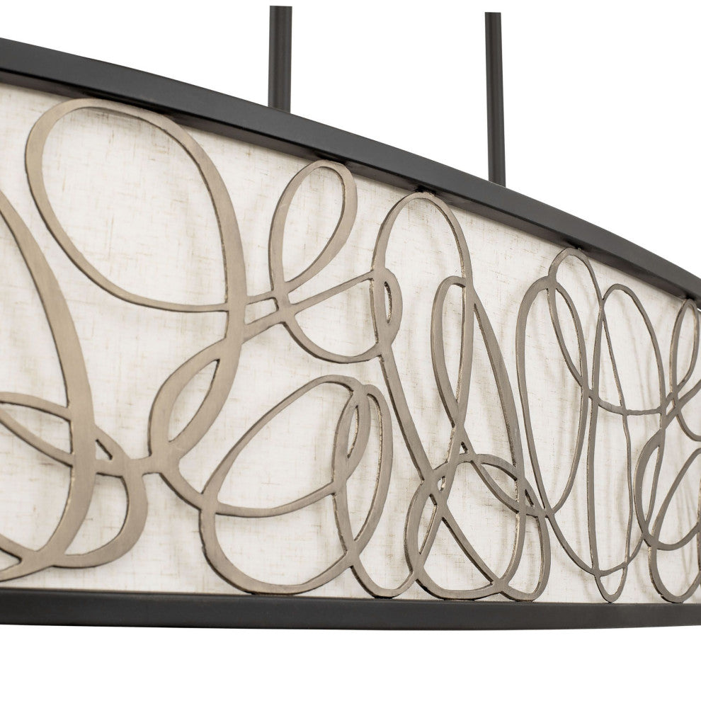 Scribble 6-Lt Linear Pendant - Matte Black/Artifact