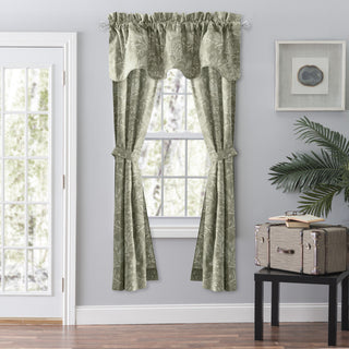 Lexington Leaf Lined Scallop Valance, Sage