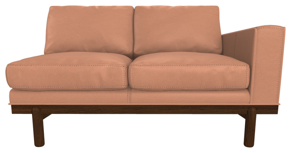 Cantor Right Arm Leather Sofa, Finish: Pumpernickel, Leather: Peony