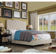 Andrea Upholstered Panel Bed, Beige, King