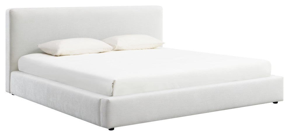 Luxe Upholstered King Bed, White