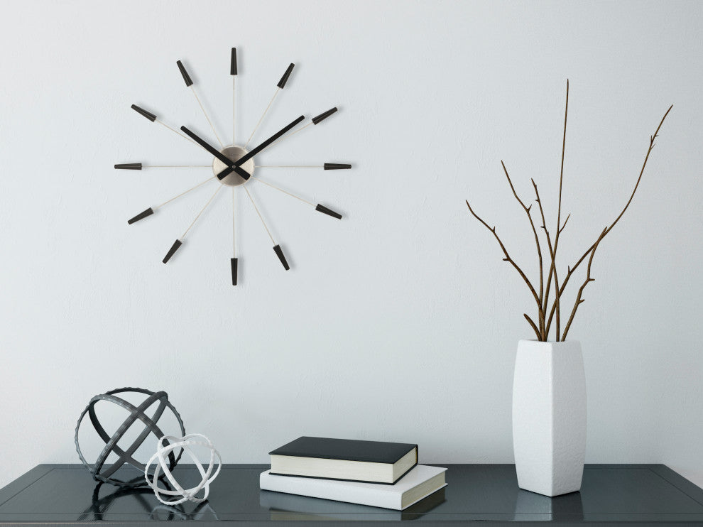 NeXtime Plug Inn Spoke Wall Clock, Black