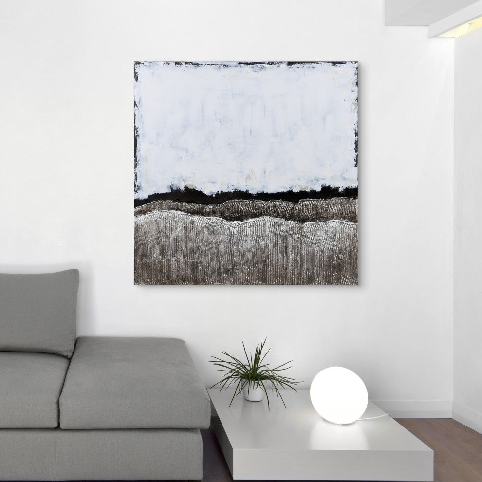 White Atmosphere Textured Metallic Hand Painted Wall Art by Martin Edwards
