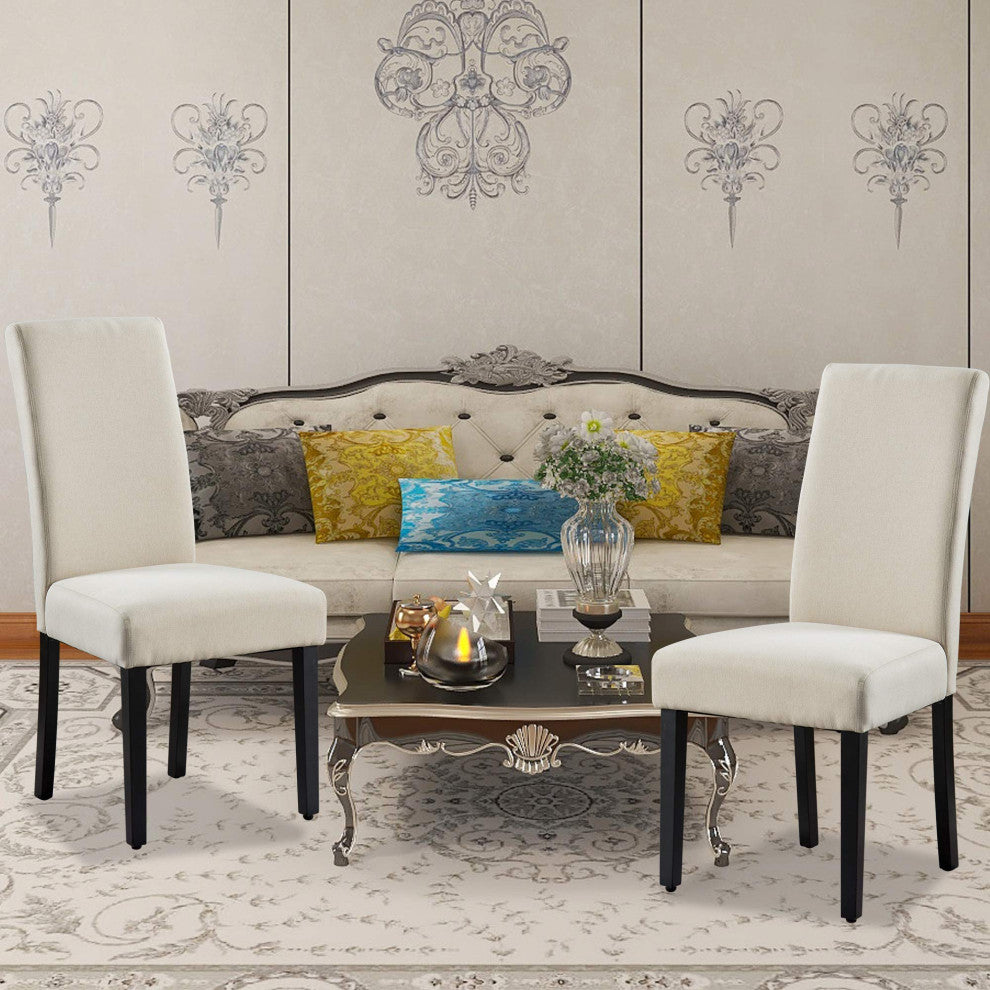 Rochefort Synthetic Leather Armless Set of 2-Pieces Dining Room Accent Chair, Ta