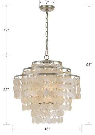 Crystorama Brielle 4-Light Chandelier, Antique Silver