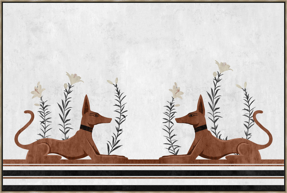 Whippet Garden White, Giclee Reproduction Artwork