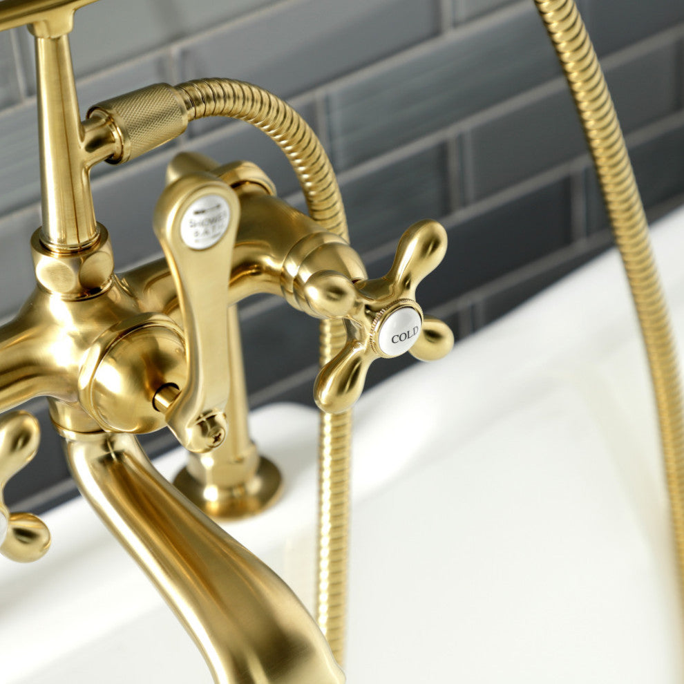 AE109T7 Deck Mount Clawfoot Tub Faucet, Brushed Brass