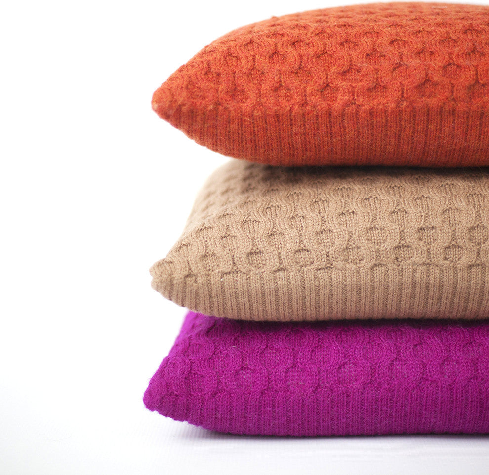 Theo Texture Pillow, Camel, 15"x15"