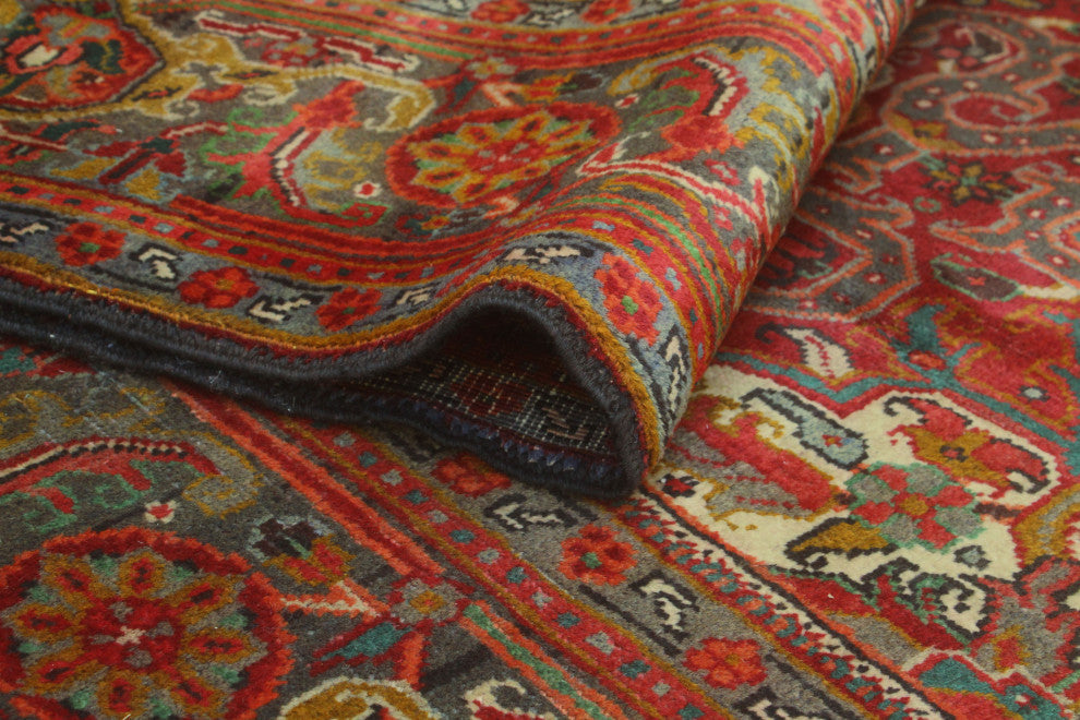 Vintage Heriz Edouard Red/Charcoal Rug, 7'10x10'7