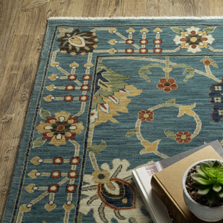Fabienne Floral Indoor Area Rug, Blue, 3'3"x5'