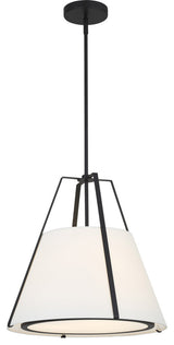 Crystorama FUL-904-BK, 3-Light Pendant, Black