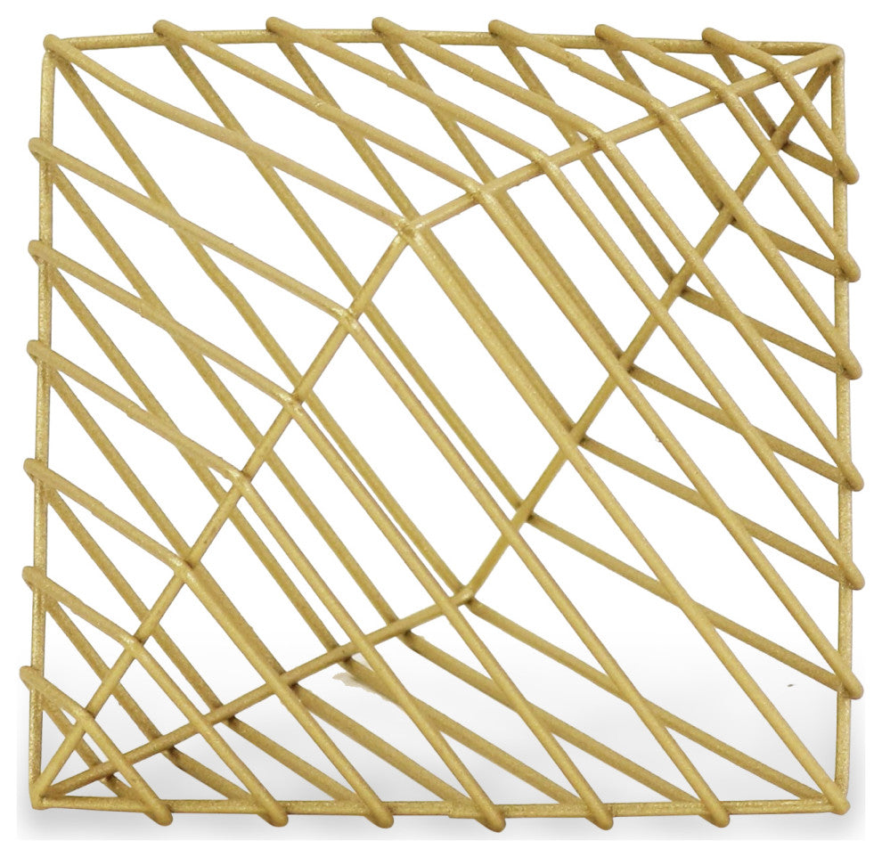 Diamond Caged Table Decor, Gold, Large