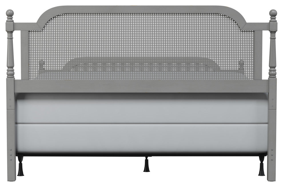 Melanie Bed, Metal Bed Rails Included, Gray, King