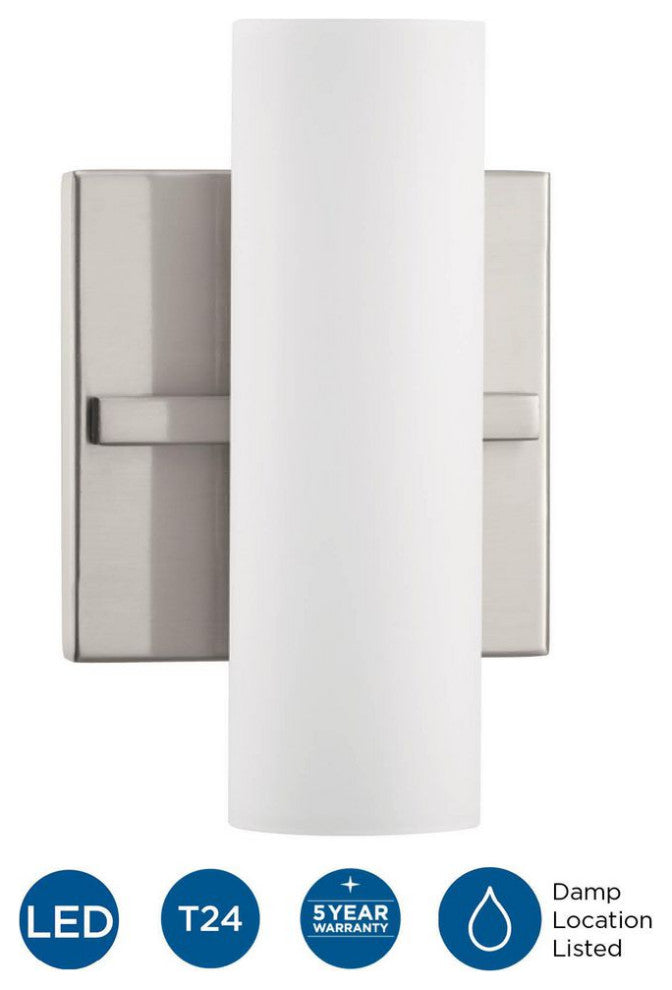 Colonnade LED 1-Light Bath/Vanity Light, Brushed Nickel