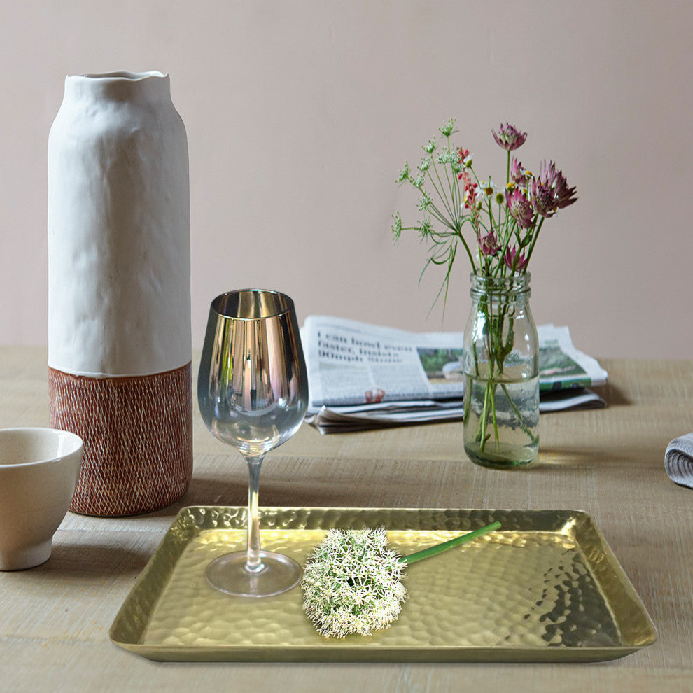nu steel Gold Hammered Vanity Tray