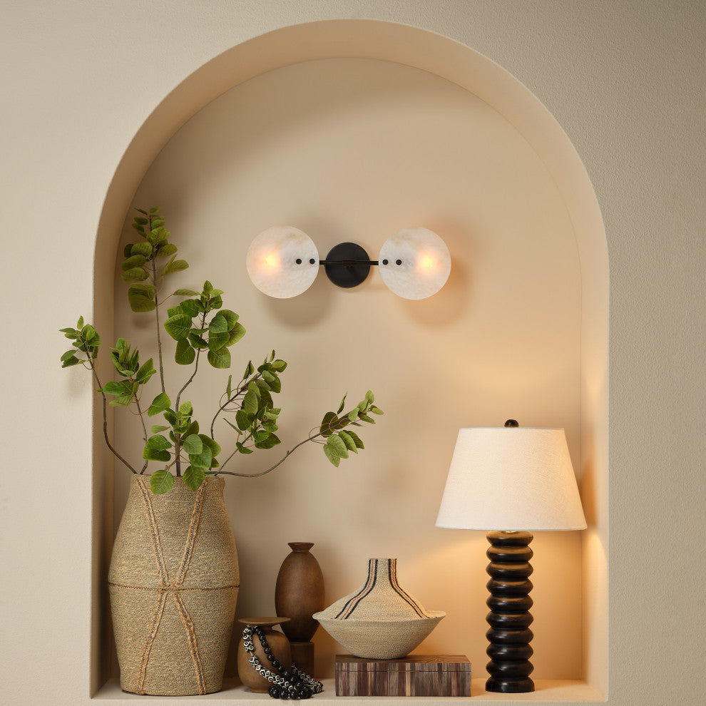 Oracle Alabaster Sconce, Bronze