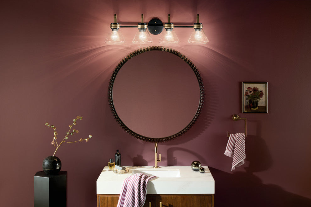 34" 4-Light Vanity Light With Clear Glass