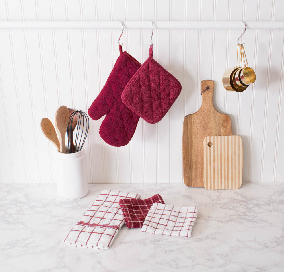 DII Wine Combo Windowpane Dishcloth, Set of 6